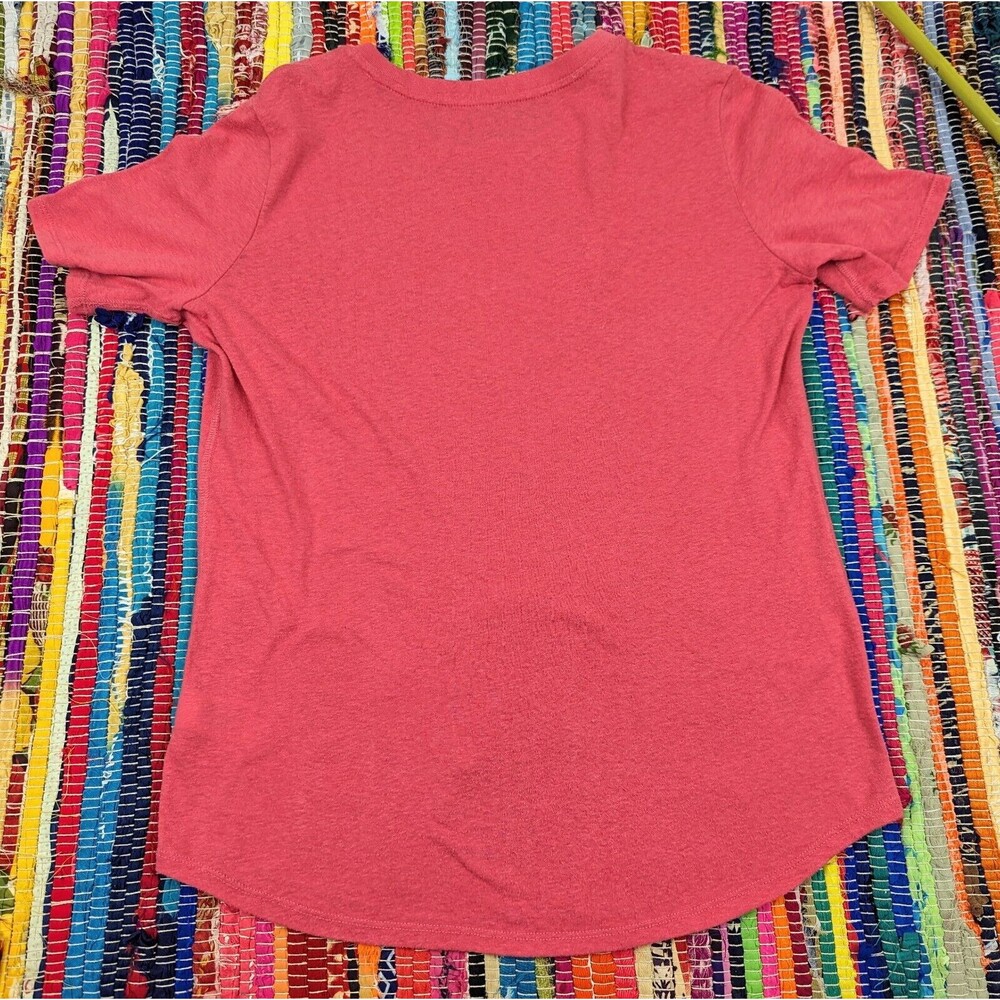 Aeropostale Women's Brooklyn M Pink Red Graphic T-Shirt Tee Cotton Blend - Picture 2 of 8